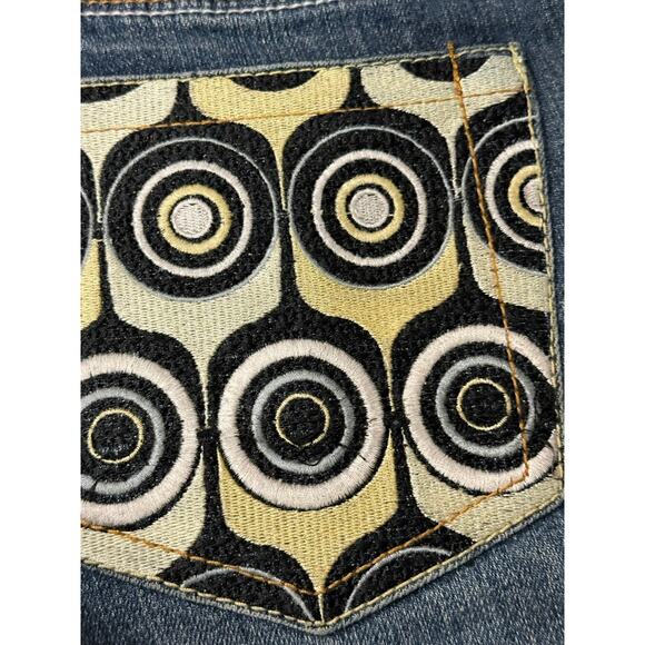 Rare NWT Vintage Coogi 29"W 31"L Low-Rise Flare Jeans Y2K Geometric Embroidery - Picture 7 of 16